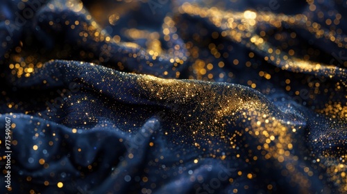 Luxurious evening in blue and gold, an opulent holiday-themed backdrop with a hint of mystique and festive ambiance.
