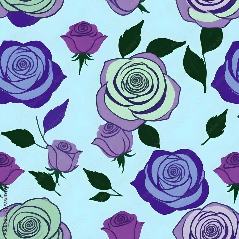 Green background and purple flowers