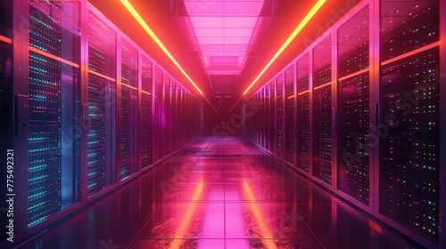 Servers Glowing Behind Glass: A Peek into a Secure Digital Data Center