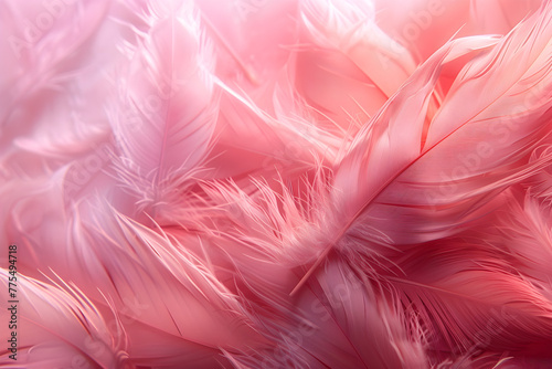 A romantic abstract background with pink feathers, perfect for use in Valentine's Day decorations or feminine designs.