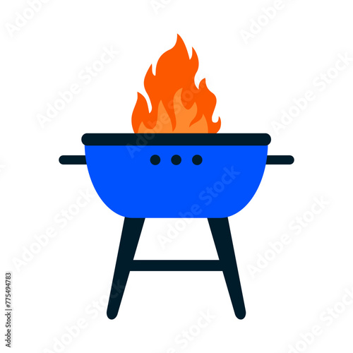 Barbeque Grill Flat Illustration Vector EPS