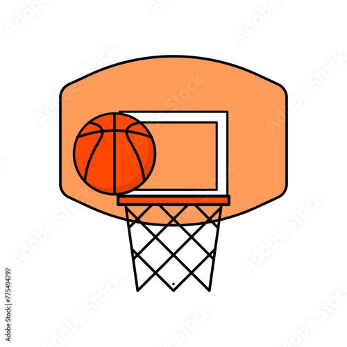 Basketball Sport Illustration Vector , Sport Game Basketball Modern Flat Illustration Vector
