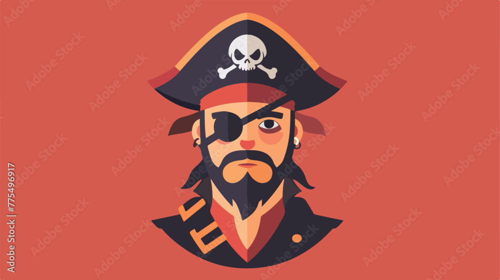 Pirate icon eye-patch. Flat design style modern vec