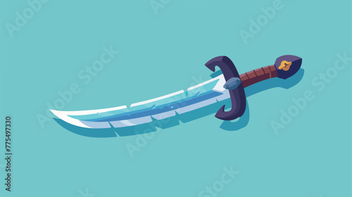 Pirate icon sword. Flat design style vector illustr