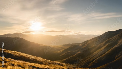 golden sun light in highland sulfur mountains scenery nature view