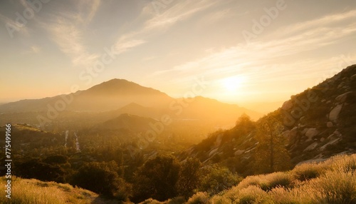 mount woodson landscape at sunset california america usa photo