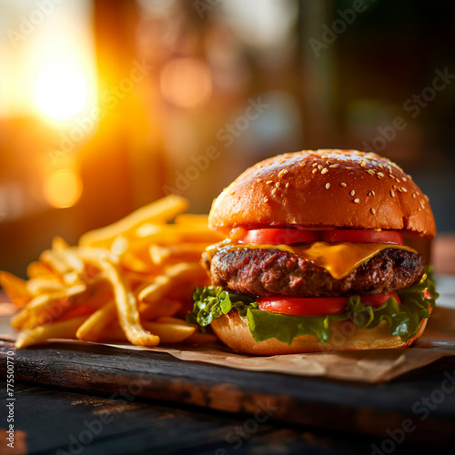 Succulent Satisfaction: Tasty and Clean Cheeseburger with Fries Culinary Adventure!