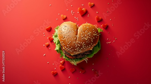Love on a Plate: Heart-Shaped Burger Delight!