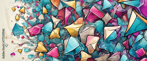 Chaotic Glass Shapes Background photo