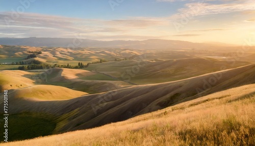 high angle view of rolling landscape steptoe butte state park washington state usa photo