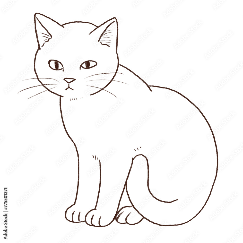 Obraz premium 座っている猫のイラスト