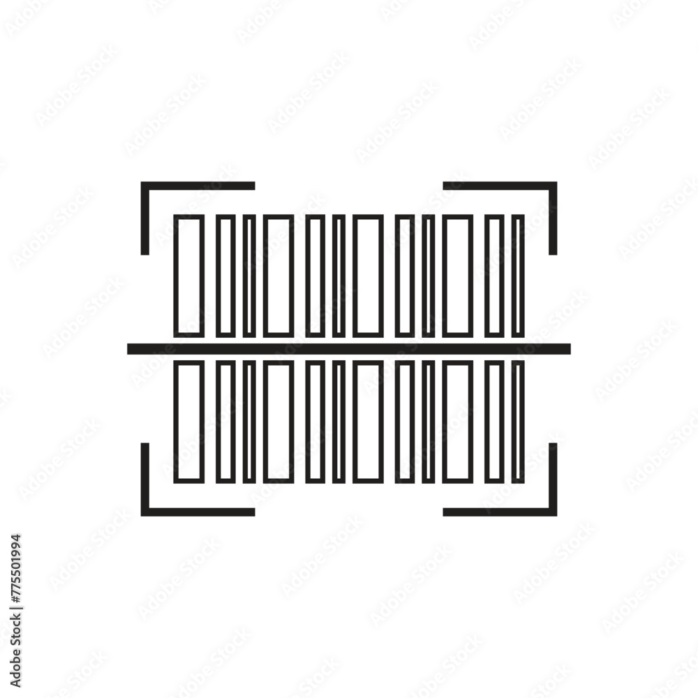 Obraz premium Flat barcode icon symbol vector Illustration.