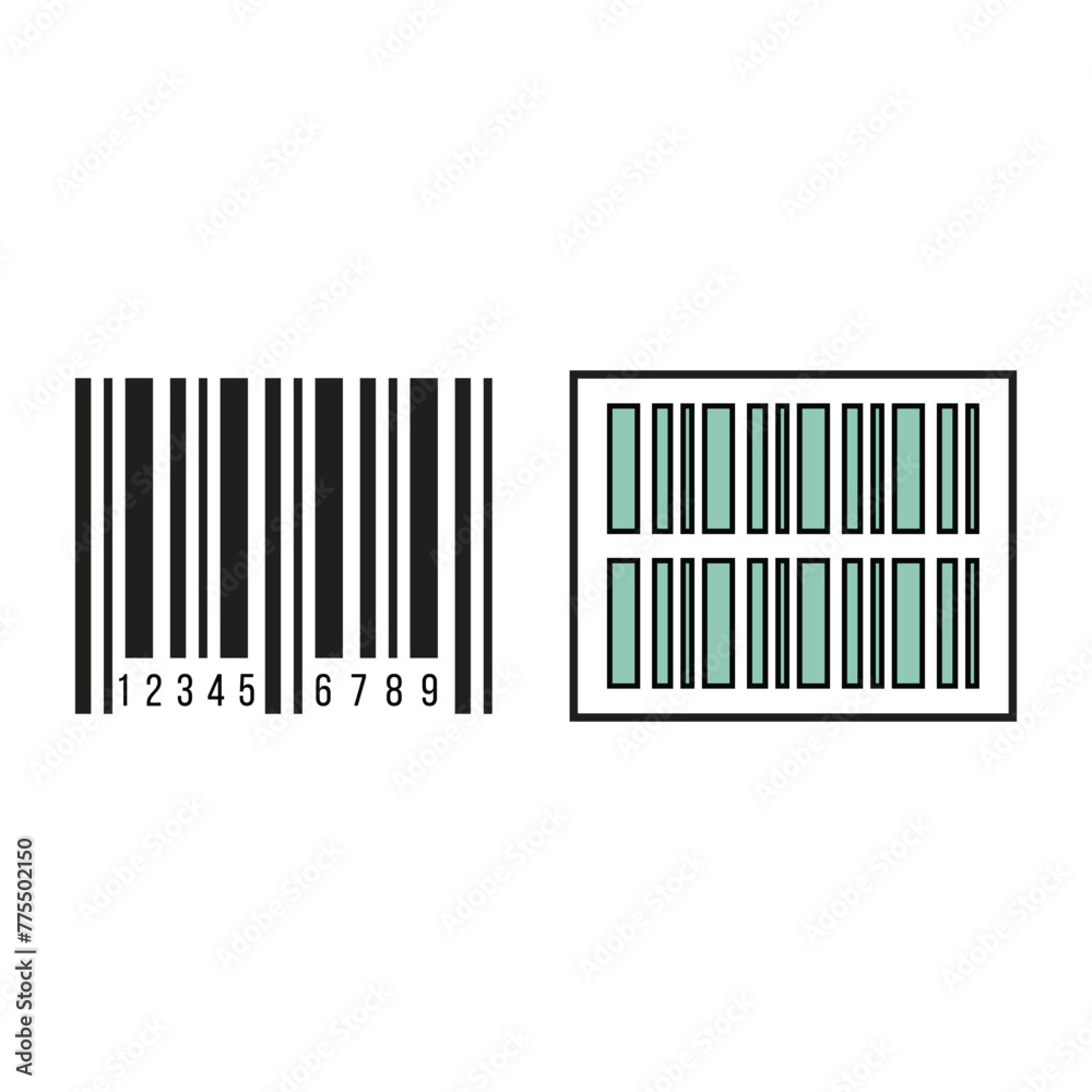 Obraz premium Barcode icon flat vector illustration.