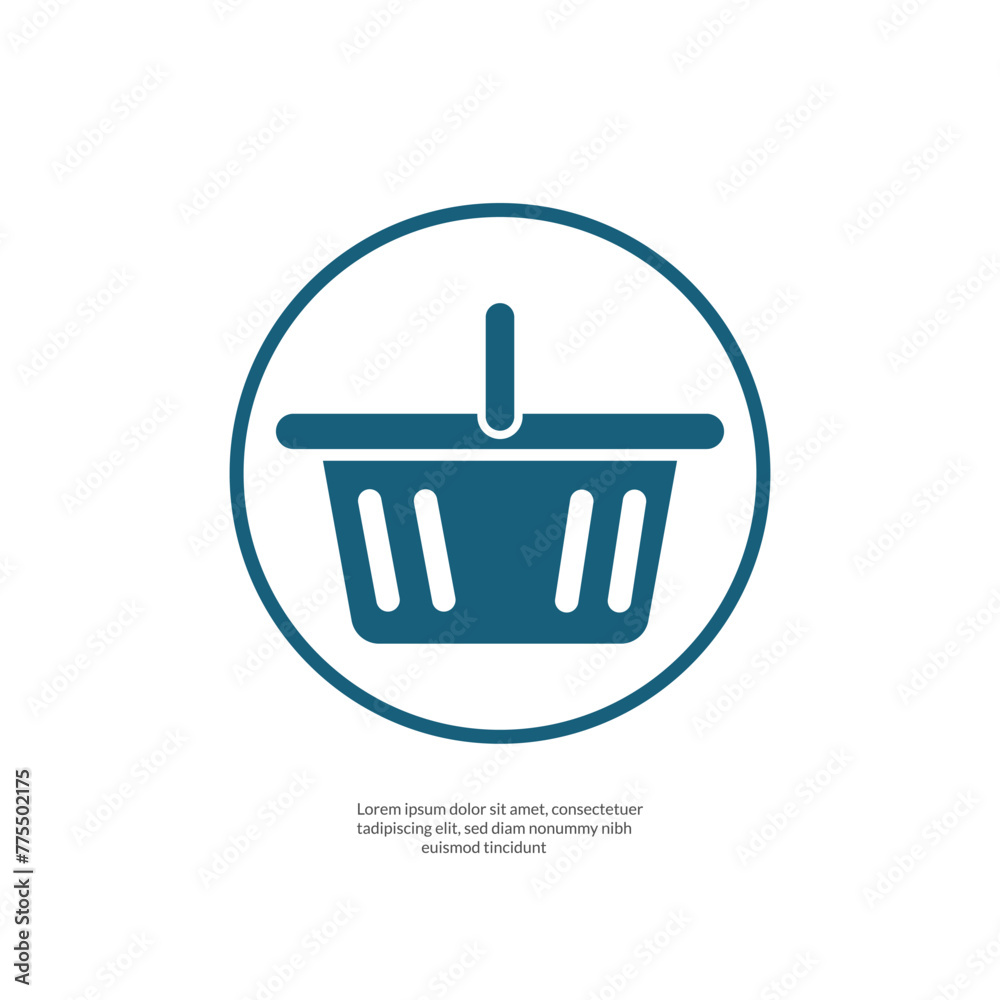 Basket vector icon, Shopping Sign isolated on white background. Basket vector icon, Shopping Sign isolated on white background.