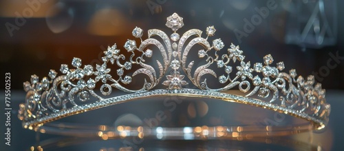 A diamond crown on top of a table