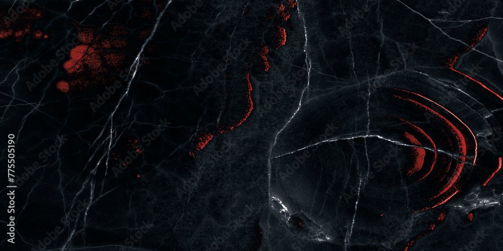 Texture Of Grotesque Black Marble With Veins Created Using Artificial Intelligence - obrazy, fototapety, plakaty 