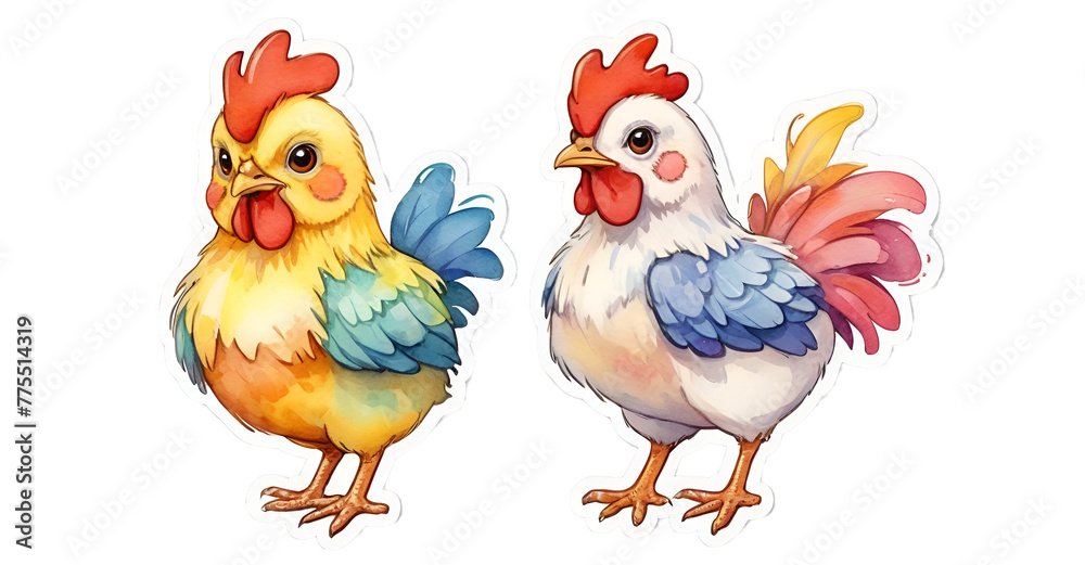 Fototapeta premium cute chicken vector isolated.