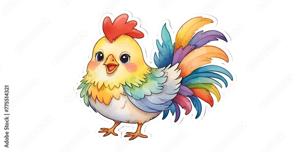 Fototapeta premium cute chicken vector isolated.