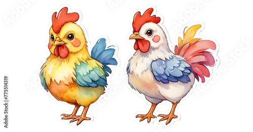 cute  chicken vector isolated.