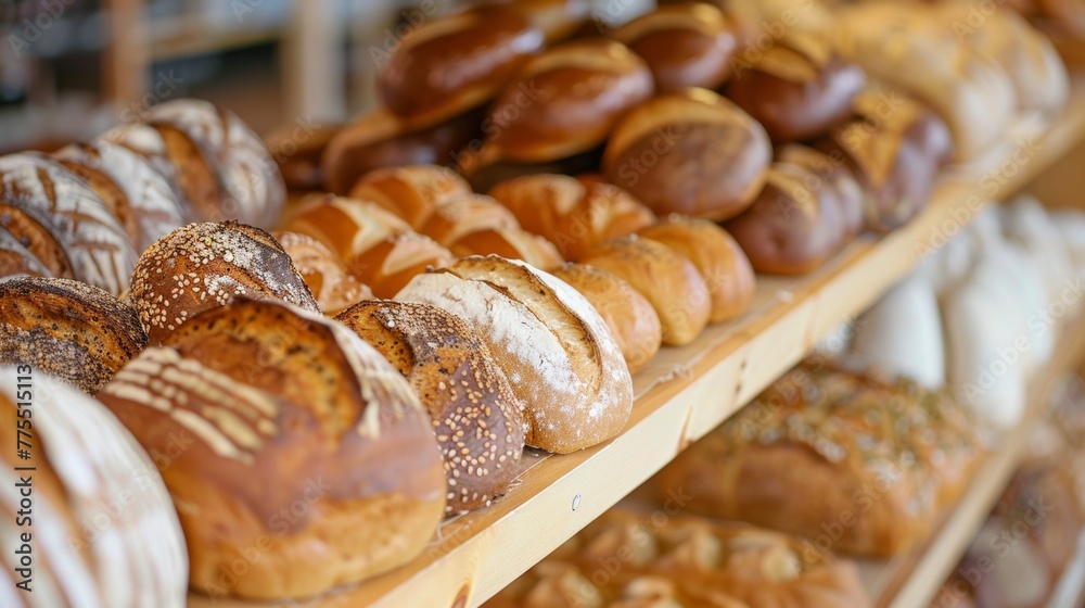 Bread and pastries in the salesroom of a bakery store. Bread and pastries in the salesroom of a bakery store.