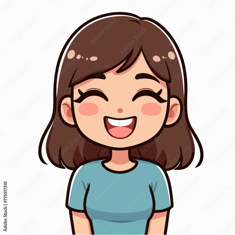 vector image of woman with joyful expression vector image of woman with joyful expression