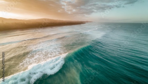aerial wave background drone shot directly from above green turquoise color huge waves empty space