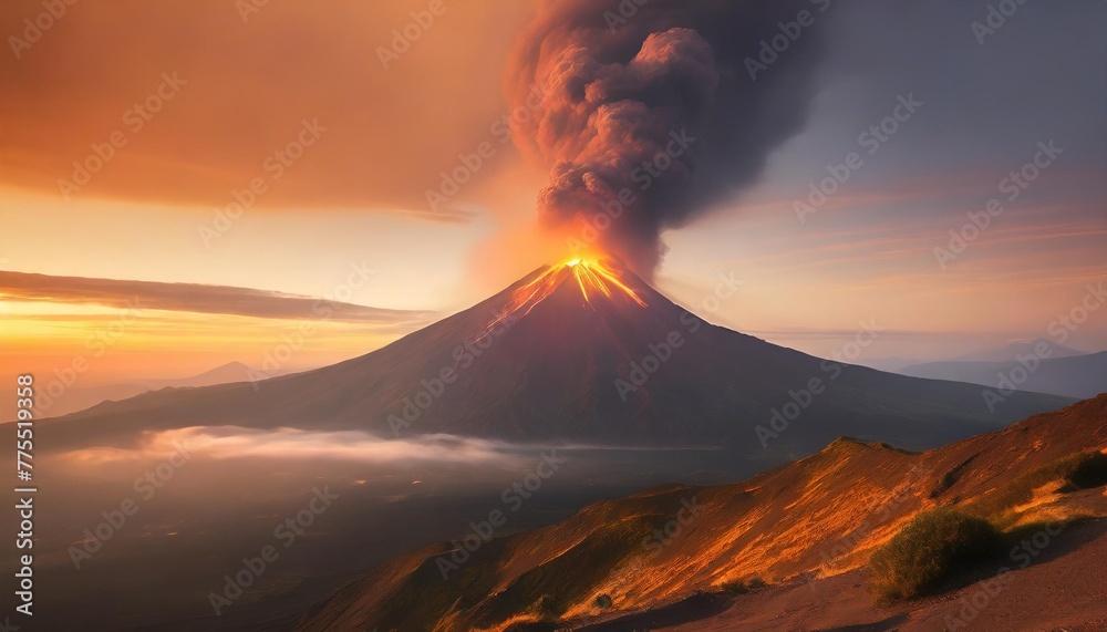 ai generated illustration volcanic eruption