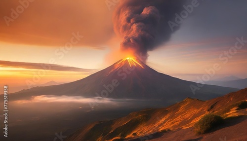 ai generated illustration volcanic eruption