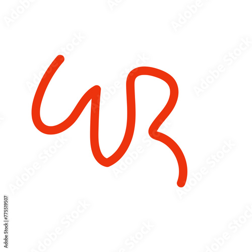 Orange abstract wavy lines vector