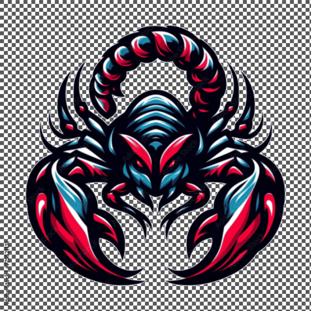 Red and blue color scorpion in vector style. suitable for esports logos ...