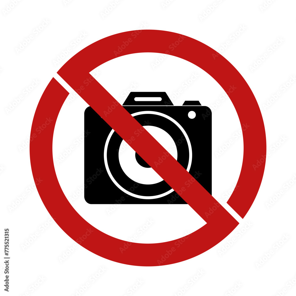 Icon No Taking Pictures or Photographing. No Camera Carrying Symbol. Vector Design For Stickers, Posters, Social Media, Banners. Icon No Taking Pictures or Photographing. No Camera Carrying Symbol. Vector Design For Stickers, Posters, Social Media, Banners.