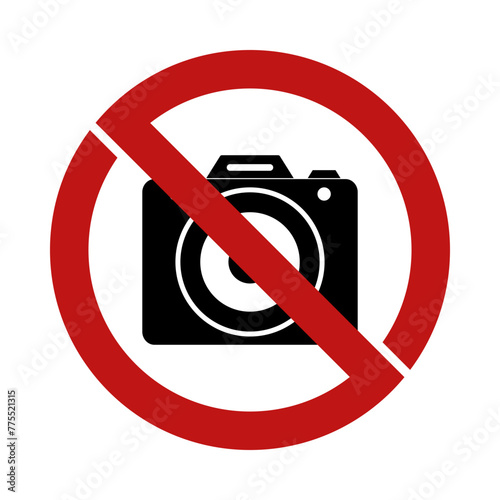 Icon No Taking Pictures or Photographing. No Camera Carrying Symbol. Vector Design For Stickers, Posters, Social Media, Banners.