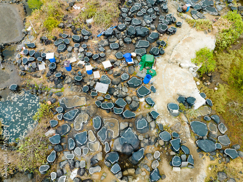 Thousand-year-old salt field light in Danzhou, Hainan, China photo