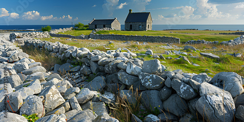 Inisheer Island Inis Oirr. Aran Islands Galway County.  generative ai  photo