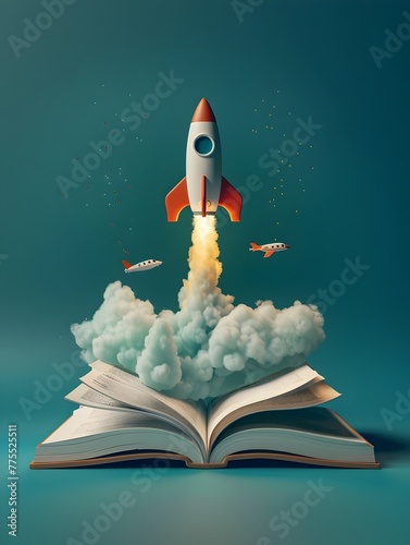 Rocket Launch from Book Chapters Representing Entrepreneurial Planning Execution and Growth