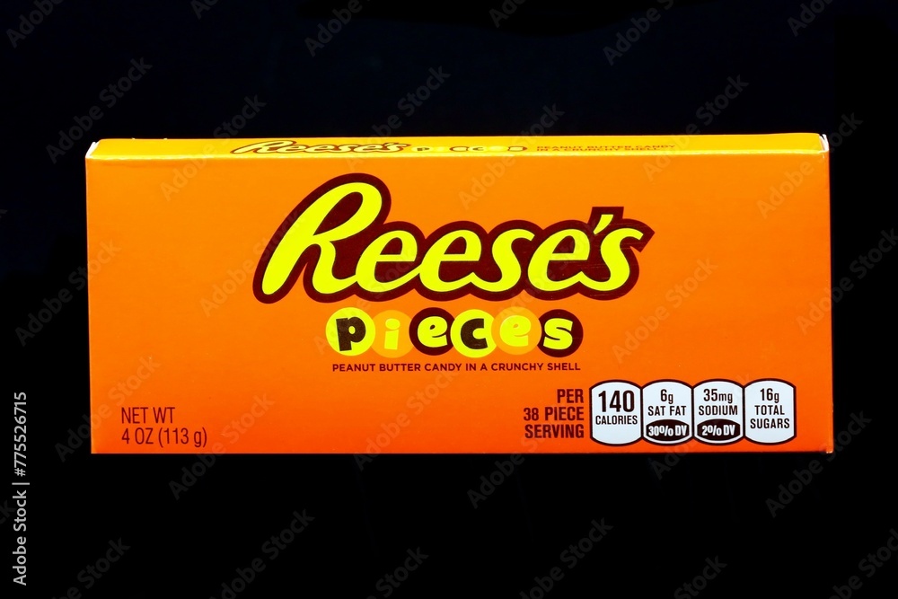 Reese's Pieces Candy Box. Reese's are peanut butter candy by The ...