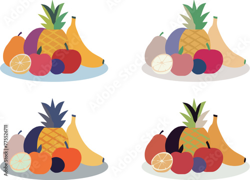 フルーツの盛り合わせのイラスト