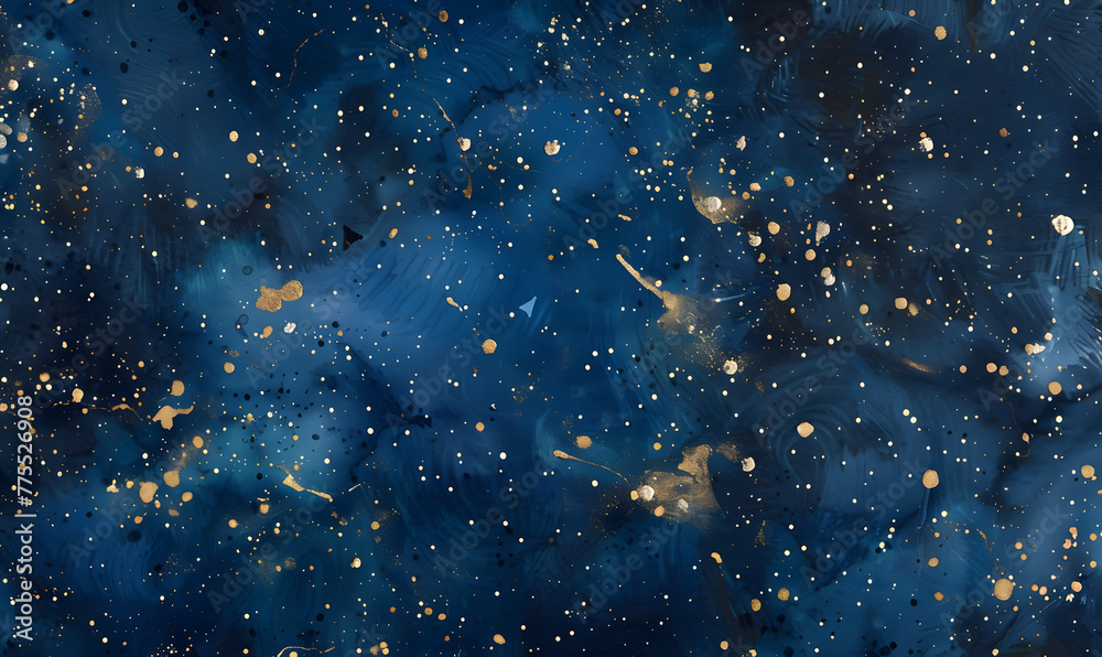dark blue celestial watercolor bookmark design, gold ink stars, Generative AI dark blue celestial watercolor bookmark design, gold ink stars, Generative AI