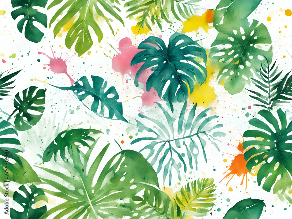 Creative Abstract  Illustrations in Tropical Plants, Non Realistic Paintings