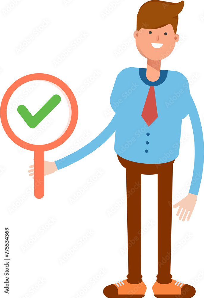 Businessman Character Showing Check Mark
Businessman Character Showing Check Mark