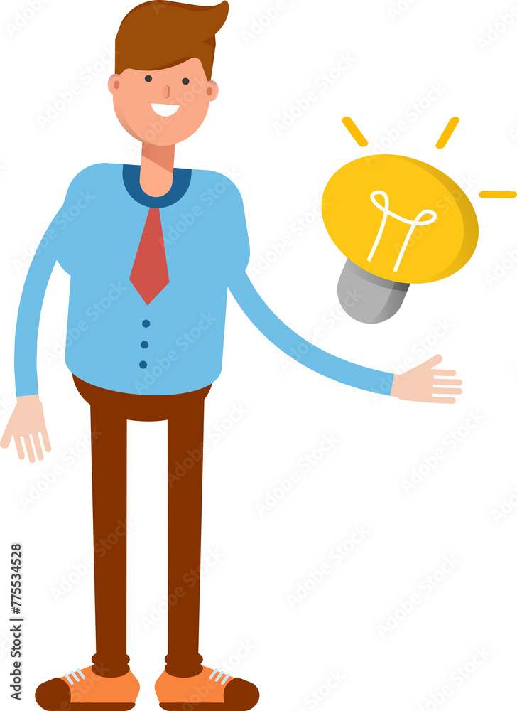 Businessman Character and Light Bulb
Businessman Character and Light Bulb