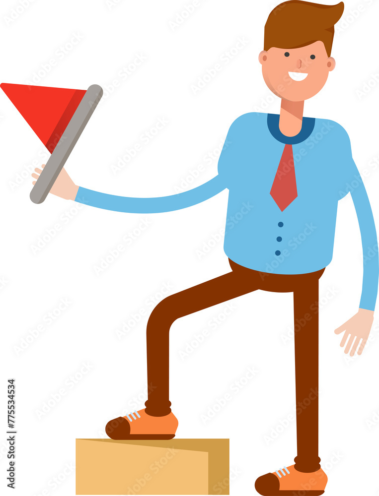 Businessman Character Holding Flag
Businessman Character Holding Flag
