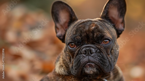 A French Bulldog giving someone a hilarious side-eye expression, implying mischief or disapproval in a playful way. © kamonrat