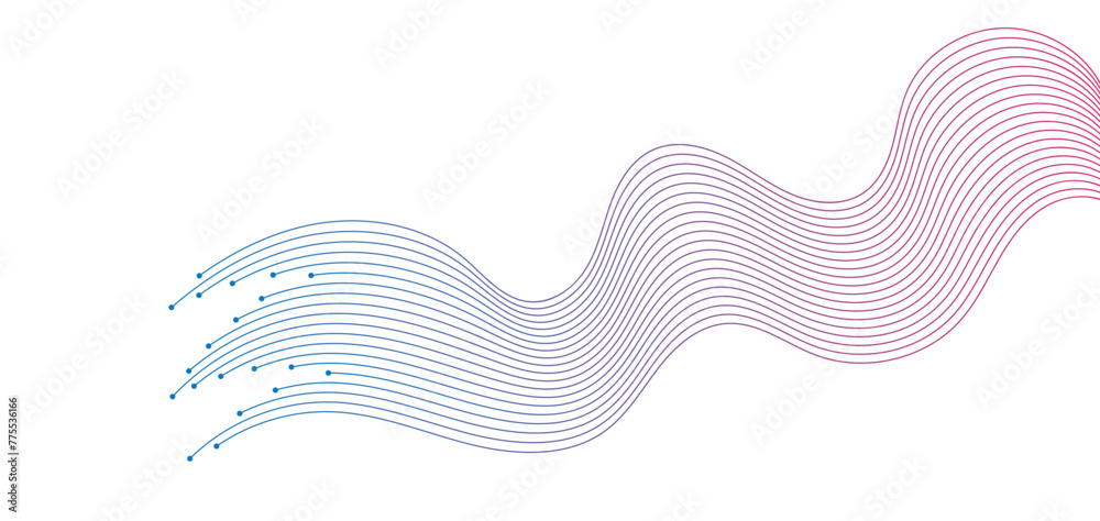 Abstract Wave Lines Forms, Dynamic Wavy Flowing on Transparent Background. Suitable for AI, Tech, Network, Digital, Science, and Technology Themes.