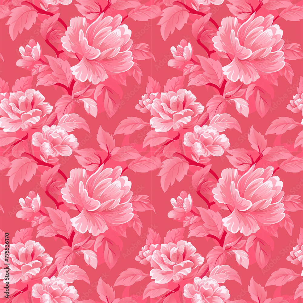 Floral pink color, Beautiful form natural, seamless pattern.