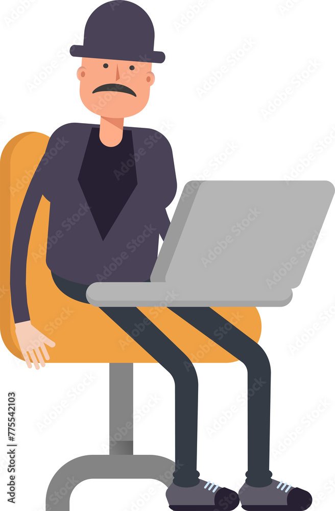 Old Man Character Working on Laptop
Old Man Character Working on Laptop