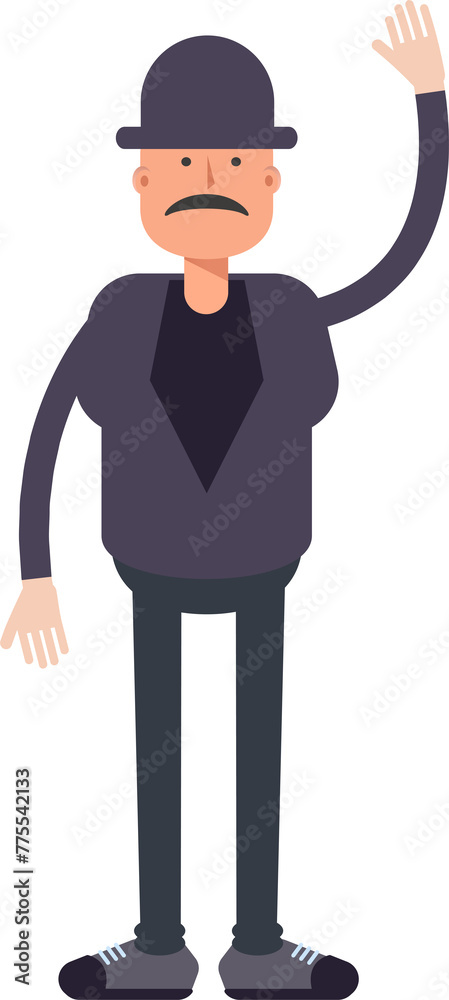 Old Man Character Raising Hand Illustration
Old Man Character Raising Hand Illustration