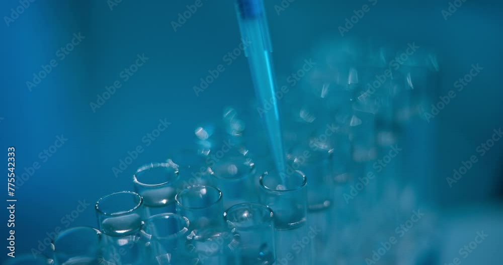 Vials, lab and liquid for medical research with science experiment, pouring and solutions with biotechnology. Test tubes, syringe and filling with closeup of chemical for pharmaceutical innovation. Vials, lab and liquid for medical research with science experiment, pouring and solutions with biotechnology. Test tubes, syringe and filling with closeup of chemical for pharmaceutical innovation.