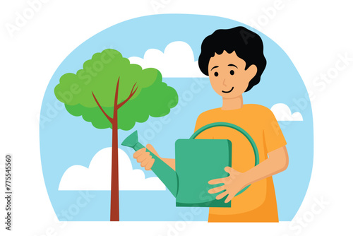 Happy Earth Day Flat Illustration