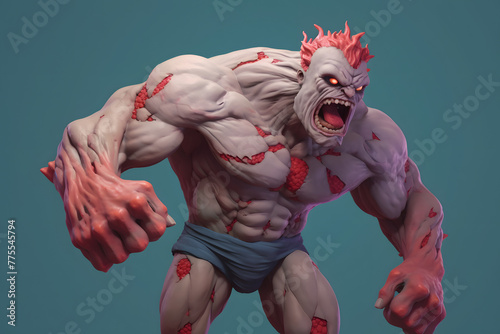 3d giant zombie character